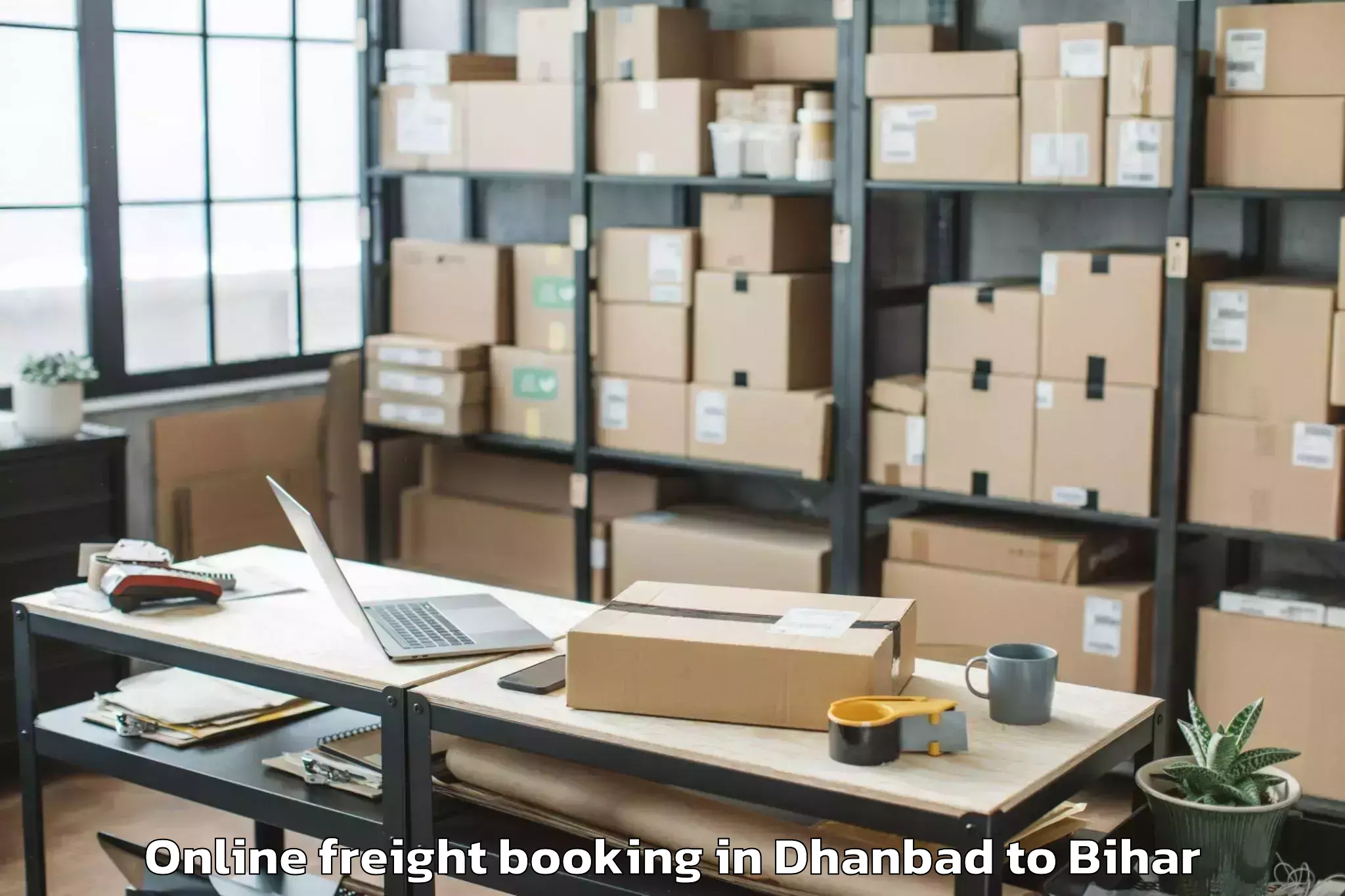 Trusted Dhanbad to Harsidhi Pakariya Online Freight Booking